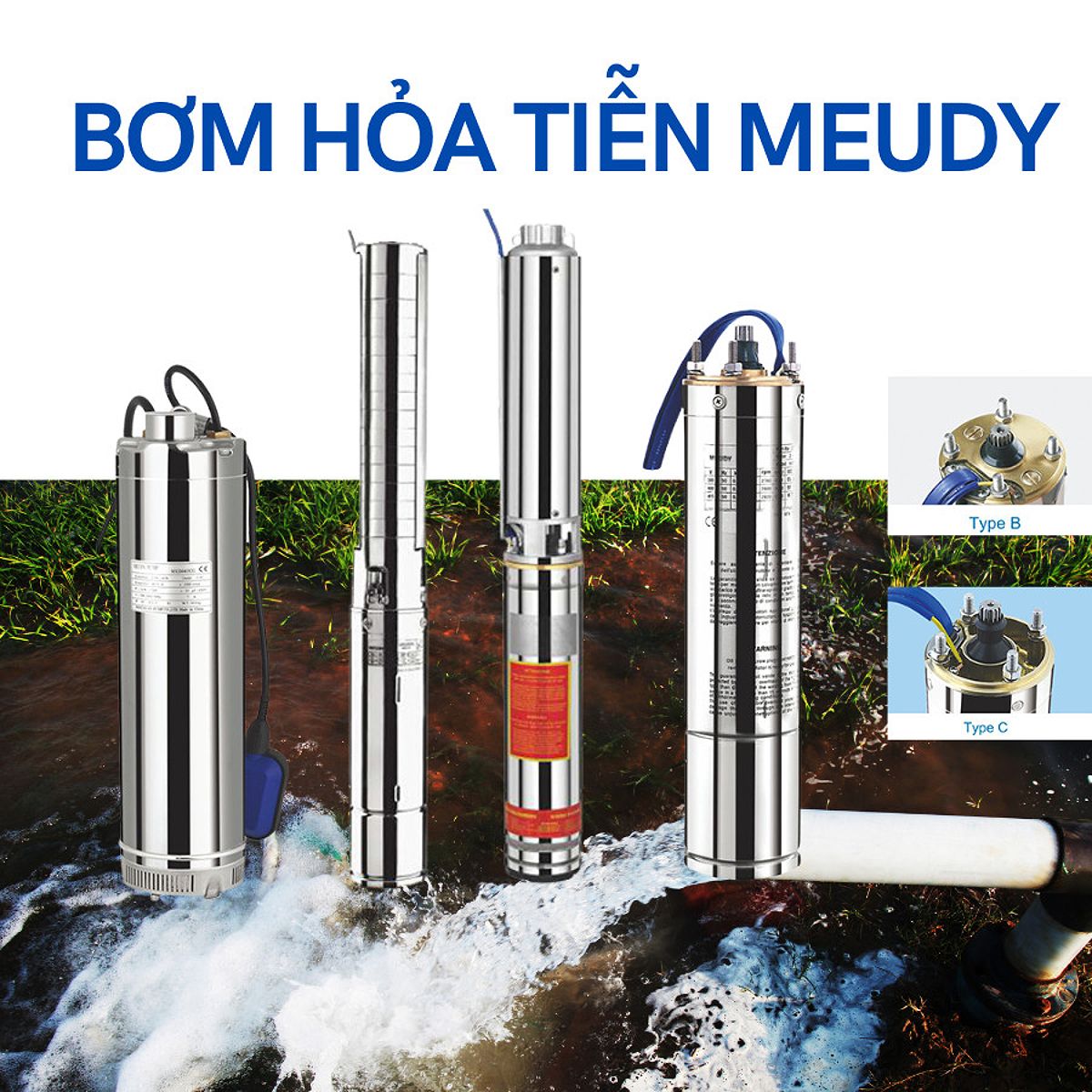 Máy bơm hỏa tiễn thương hiệu Meudy